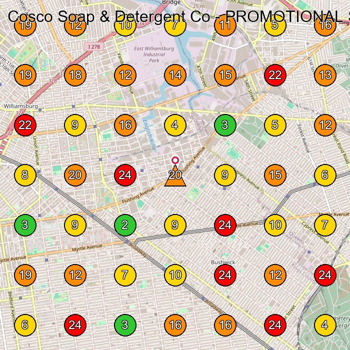 Cosco Soap & Detergent Co - PROMOTIONAL SOAP MANUFACTURER & PRIVATE LABEL SOAP MANUFACTURER Cleaning Products Supplier GeoGrid ranking map for Ridgewood NY